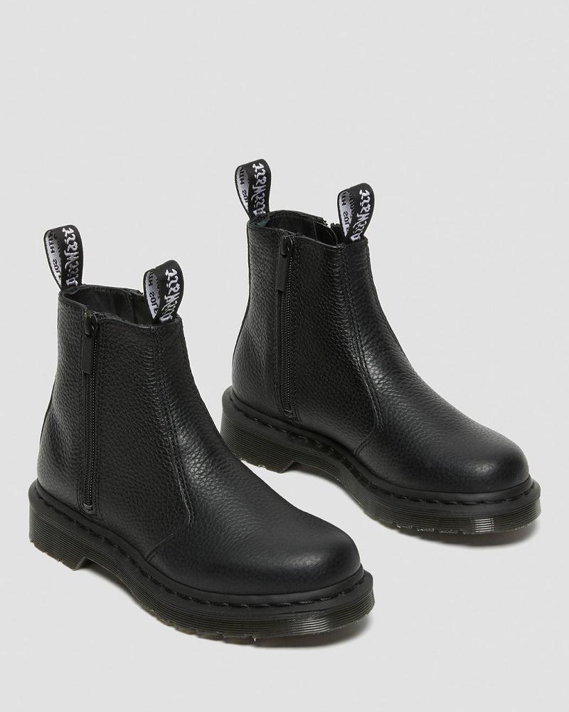 Dr Martens 2976 Læder Lynlås Ankelstøvler Dame Sort | DK 27SGL